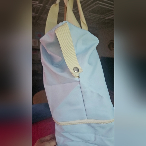IMIOMO Travel 2 Piece Duffel Weekend Large Overnight Tote Bag.Blue/cream. NWOT - Picture 13 of 16